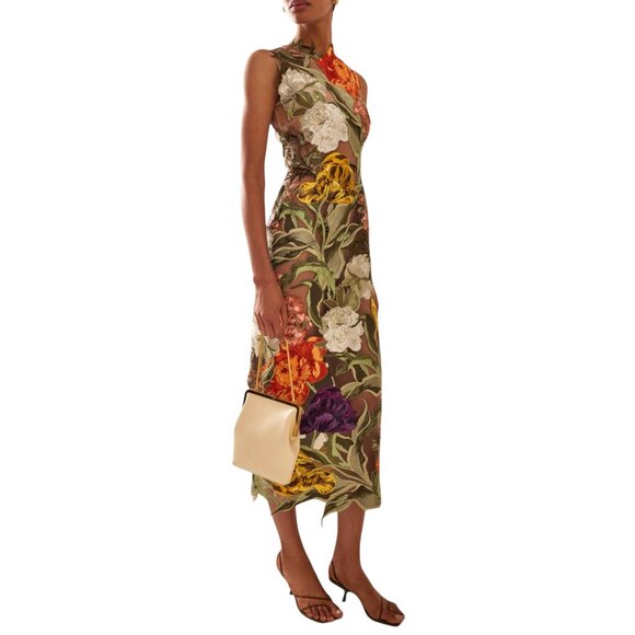 Erdem Floral Print Long Dress Size: S/M | US6-8, UK10 NEW - Picture 2 of 11